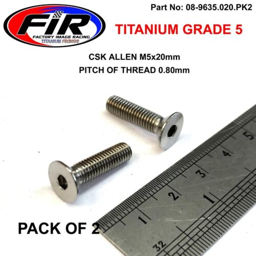 TITANIUM CSK ALLEN M5X20mm, TITANIUM GRADE 5 / PK 2