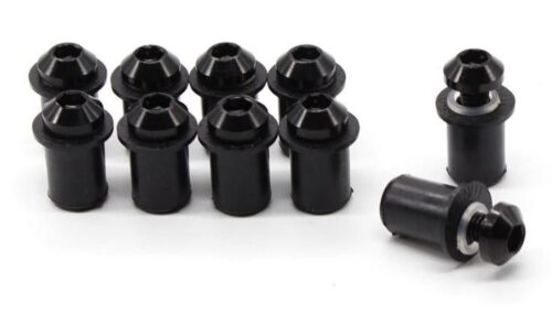 WINDSHIELD BOLT KIT BLACK M5 X 16mm (PACK OF 10) INCLUDES WASHERS AND WELL NUTS