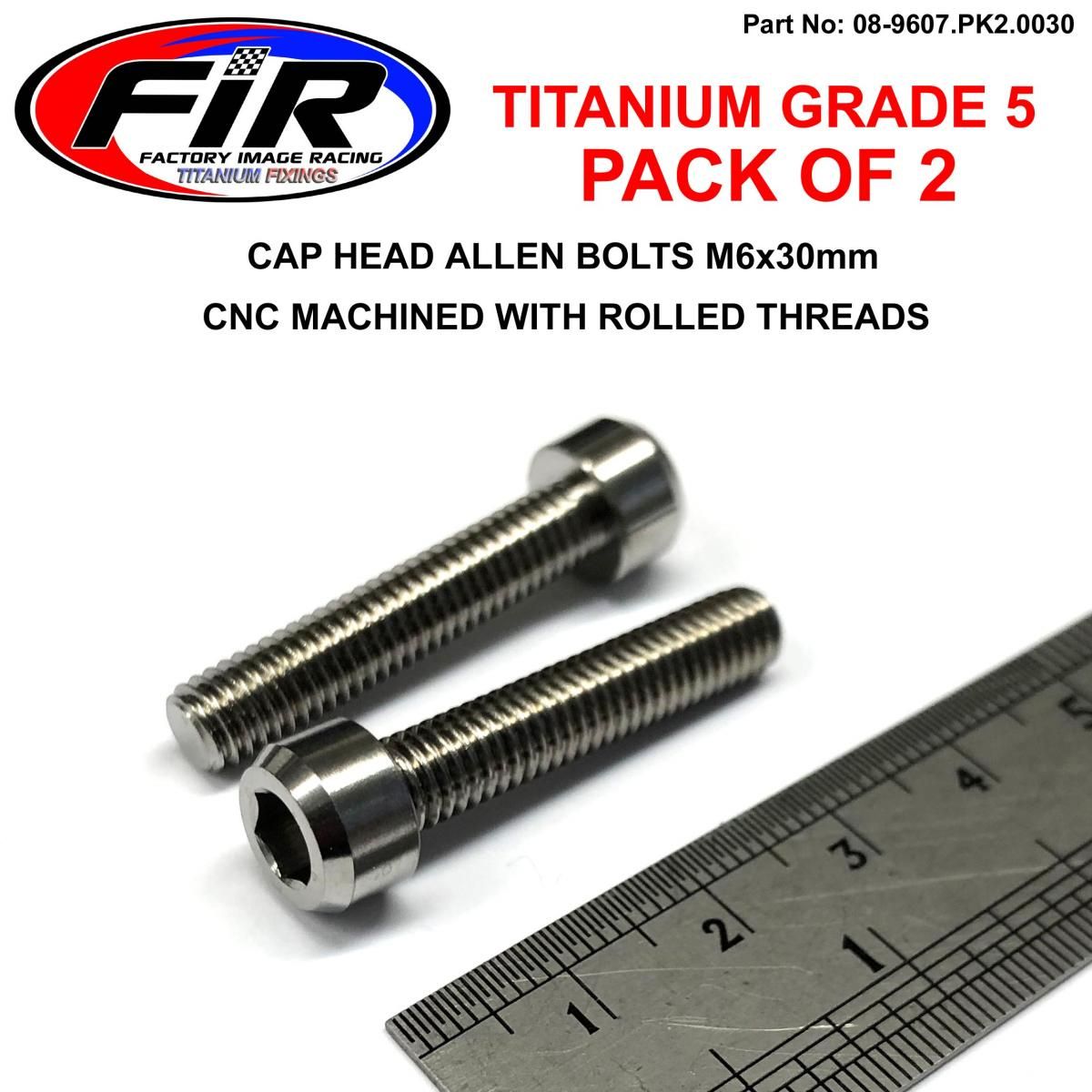 TITANIUM ALLEN BOLT M6x30, GRADE 5 TI - PACK OF 2 - Image 4