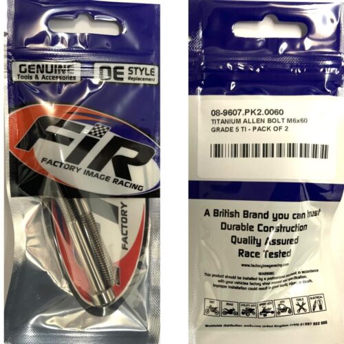 TITANIUM ALLEN BOLT M6x60, GRADE 5 TI – PACK OF 2