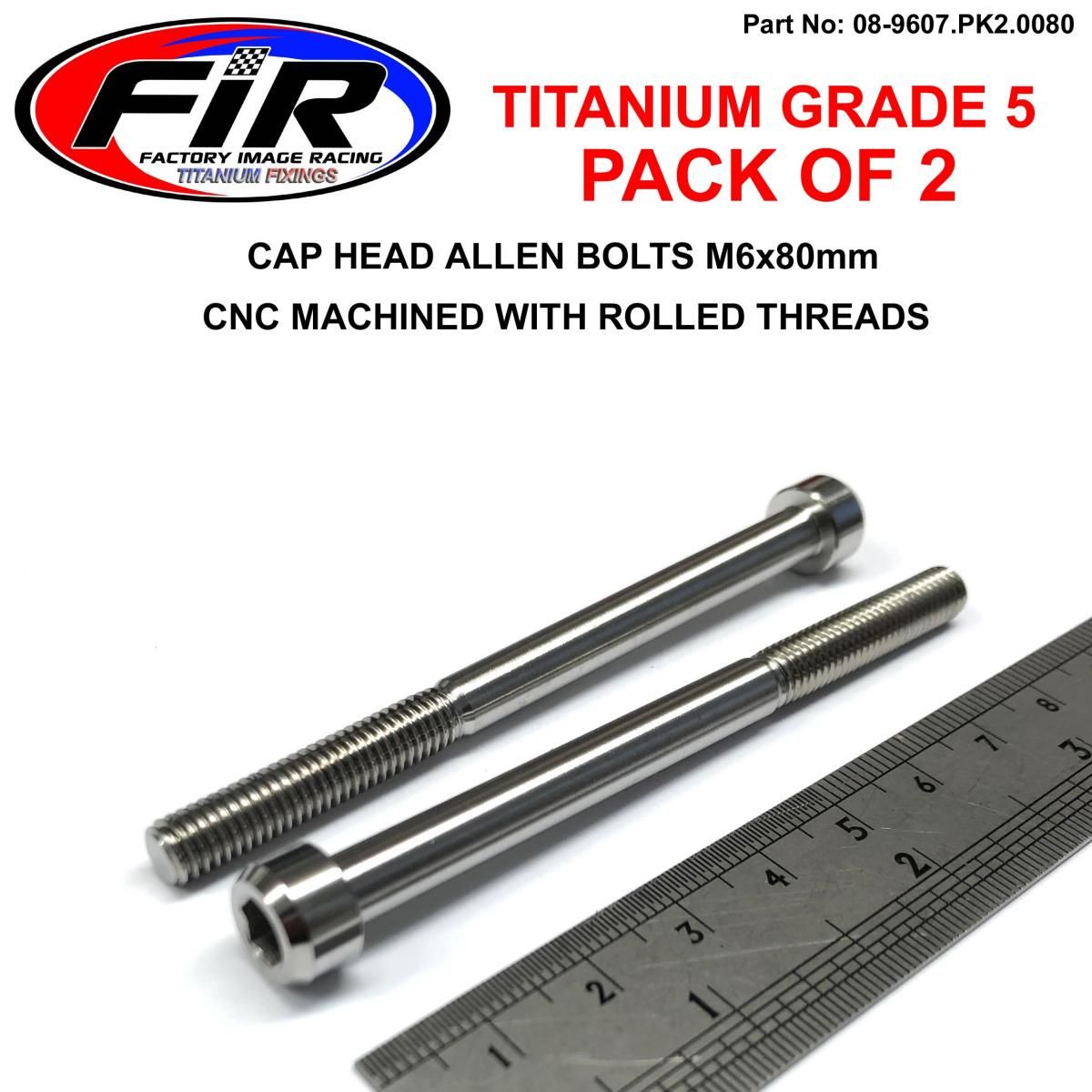TITANIUM ALLEN BOLT M6x80, GRADE 5 TI - PACK OF 2 - Image 4