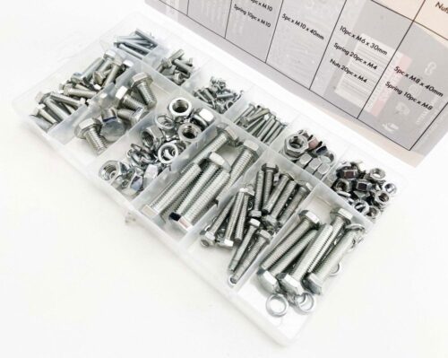 NUTS BOLTS AND WASHERS ASSORTMENT 240pc CARBON STEEL M4-M10 – TOOLZONE KDPHW042