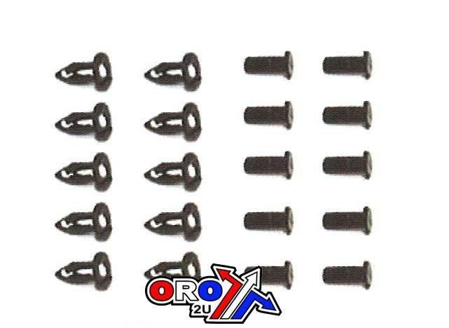 PACK-10 PLASTIC CENTER PUSH FENDER CLIPS RIVETS, 8mm x 23mm x 15mm - Image 2