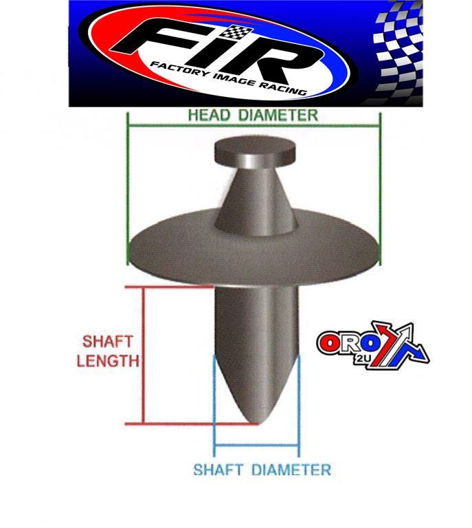 PACK-10 PLASTIC CENTER PUSH FENDER CLIPS RIVETS, 8mm x 23mm x 15mm - Image 4