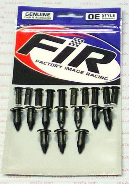 PACK-10 M8 PLASTIC CENTER PUSH FENDER CLIPS RIVETS, 8mm x 20mm x 20mm