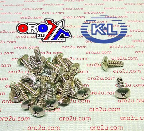 OEM SELF TAPPING SCREWS 5×16 (25PK), SILVER, HONDA, KAWASAKI, YAM, SUZ, 93903-25310, 92172-0482, 03541-0516A, 97702-50016-00