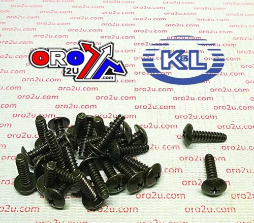 OEM SELF TAPPING SCREWS 5×20 (25PK), BLACK, HONDA, YAMAHA, 33-8354, 97702-50020-00, 90167-05078-00, 97707-50020-00