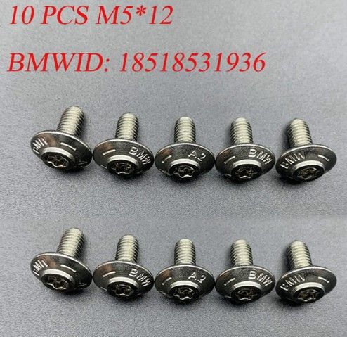 BMW Stainless Steel Shell Screws Bolts M5x12 (Pack of 10) 18518531936