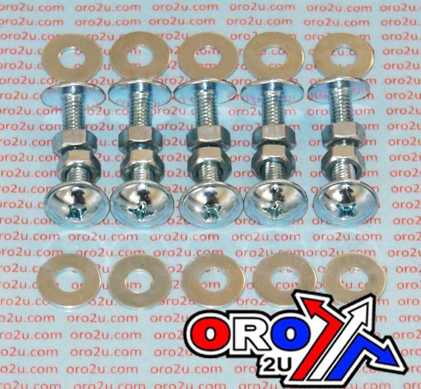 M6 x 13mm Dome Head Chrome Bolt, Nut & Washer Set - Pack Of 10 - 30pcs Kit - Image 4