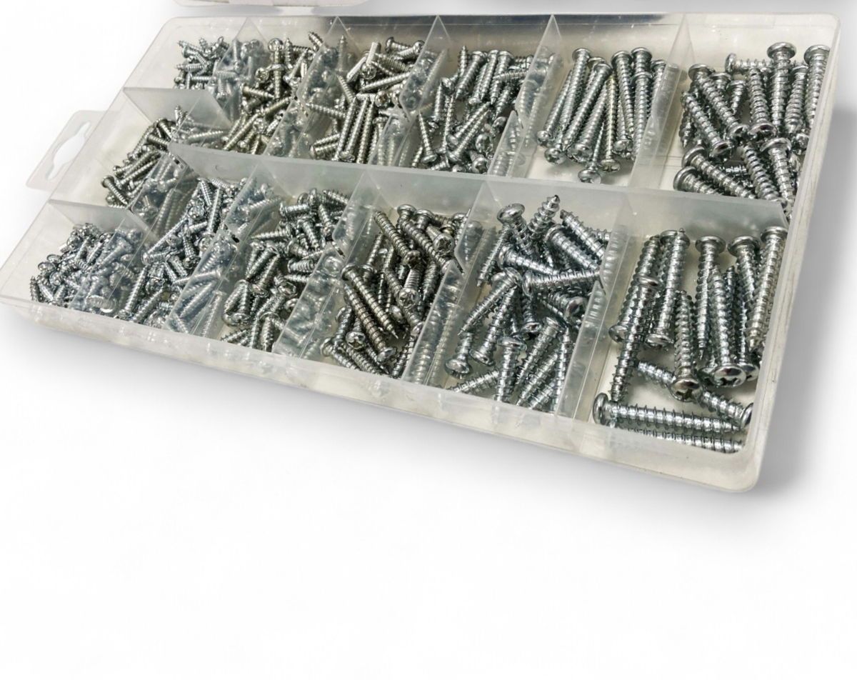 SHEET METAL SCREWS ASSORTMENT 550pc ZINC PLATED PHILLIPS HEAD VARIOUS SIZES - TOOLZONE KDPHW026 - Image 2