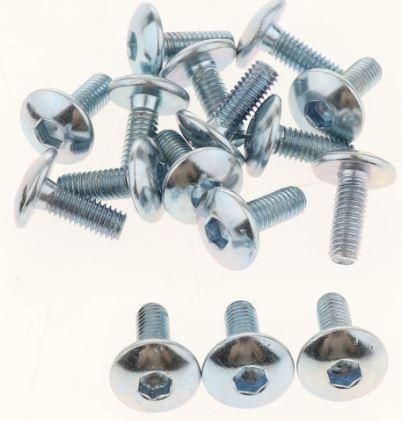 M6 x 16 SCREW CHROME 16pcs, ALLEN KEY HEXAGON