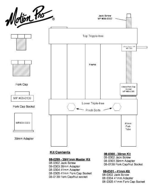 FORK SPRING COMPRESSOR KIT HARLEY-DAVIDSON MOTION PRO 08-0299