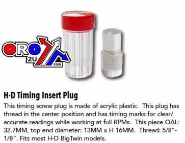 HD TIMING INSERT PLUG, K&L 35-5001 HARLEYS