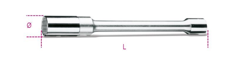 1/2" Square Drive Spark Plug Socket Bi-Hex Long Series 14mm - Beta Tools 956L 14 - Image 2