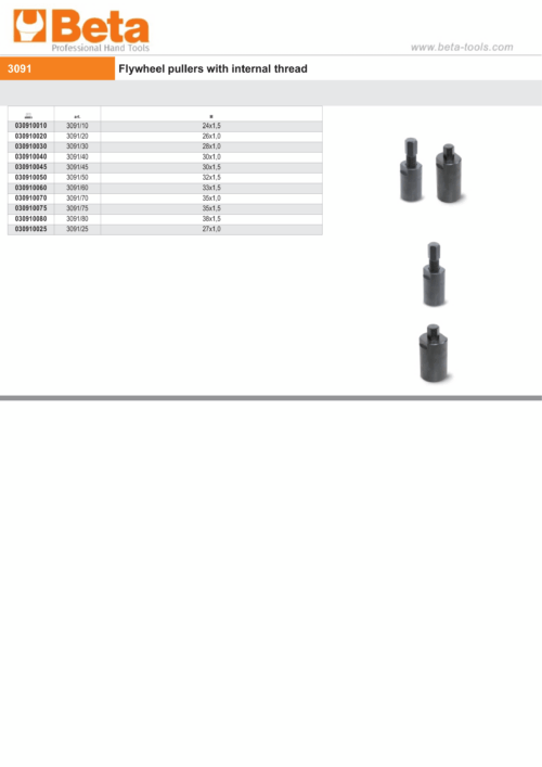 Flywheel Puller with Internal Thread M35x1.0 – Beta Tools 3091/70