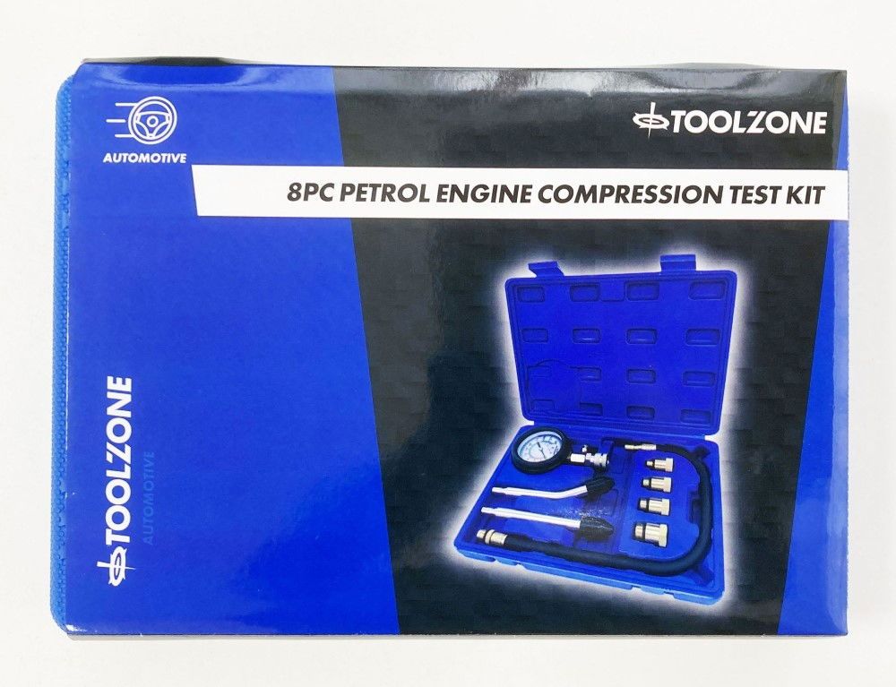 PETROL COMPRESSION TEST KIT 8pc 63mm GAUGE UP TO 300 psi - TOOLZONE KDPAU343 - Image 4