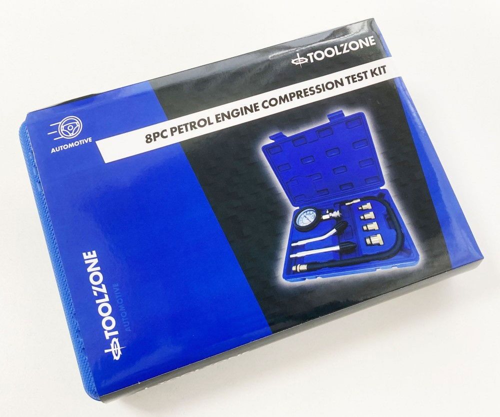 PETROL COMPRESSION TEST KIT 8pc 63mm GAUGE UP TO 300 psi - TOOLZONE KDPAU343 - Image 5