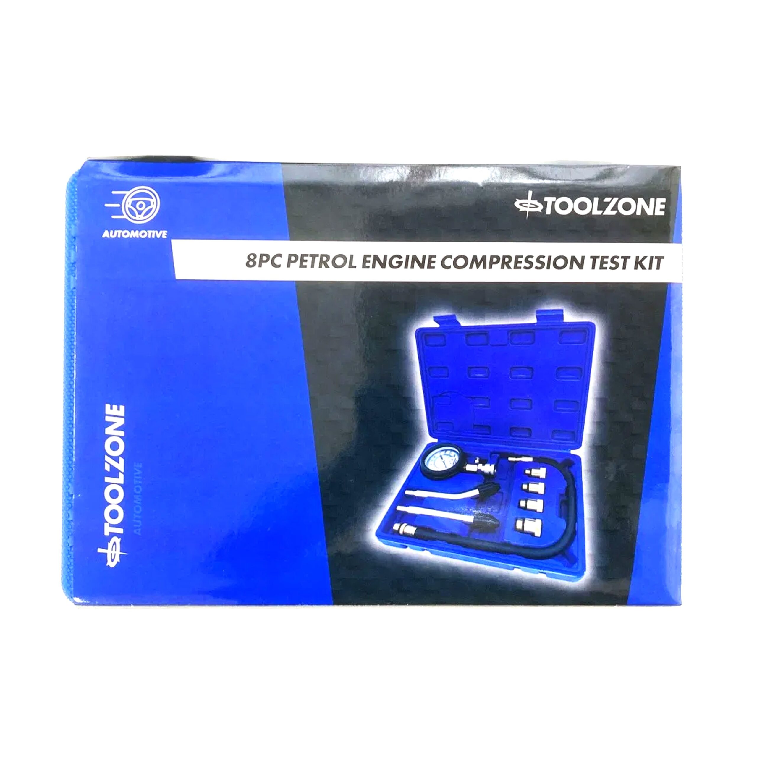 PETROL COMPRESSION TEST KIT 8pc 63mm GAUGE UP TO 300 psi - TOOLZONE KDPAU343 - Image 7
