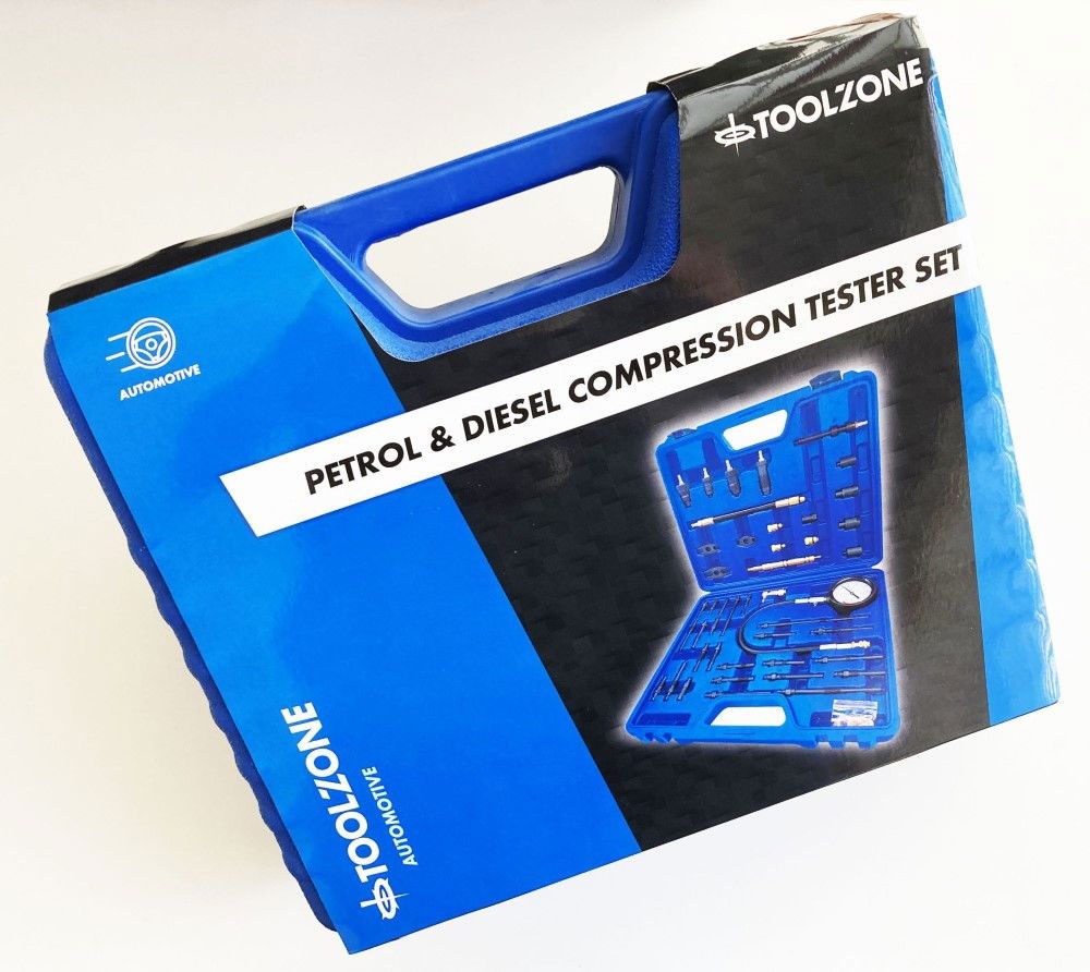 MASTER COMPRESSION TEST KIT FOR PETROL AND DIESEL ENGINES 64mm GAUGE - TOOLZONE KDPAU036 - Image 3