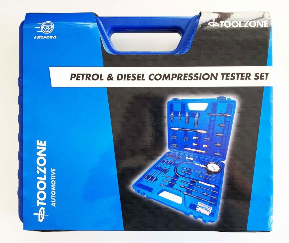 MASTER COMPRESSION TEST KIT FOR PETROL AND DIESEL ENGINES 64mm GAUGE - TOOLZONE KDPAU036 - Image 4