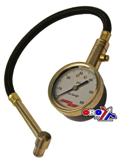 TYRE PRESSURE GAUGE 60 PSI., WITH HOSE & BLEEDER 90* TIP, RA60X