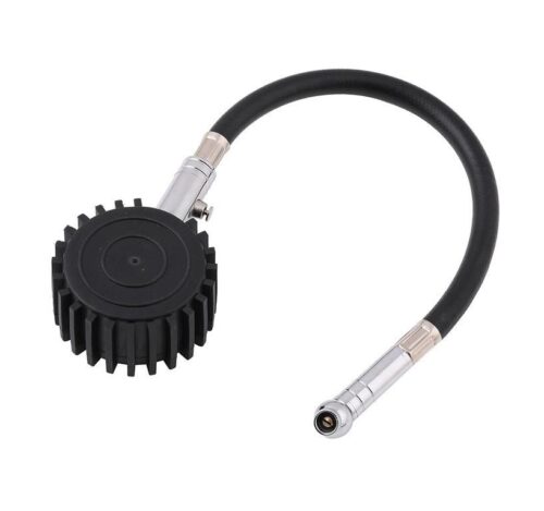 TYRE PRESSURE GAUGE WITH HOSE, 0-30PSI / 360Â° SWIVEL CHUCK / 45Â° HEAD