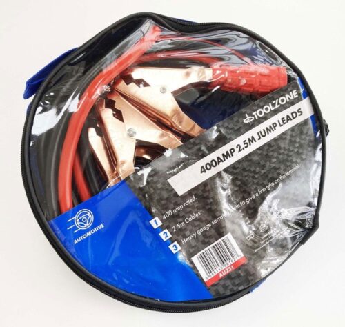 JUMP LEADS 400amp 2.5m IN CASE – TOOLZONE KDPAU231