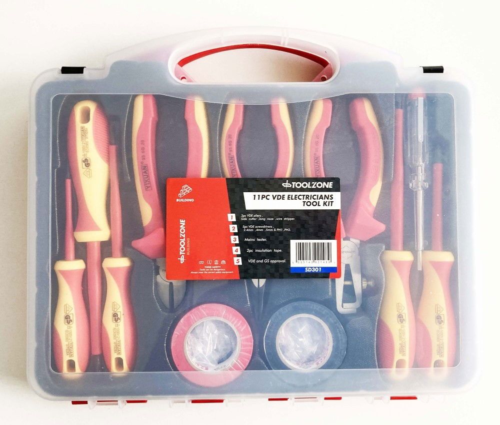 VDE ELECTRICIANS TOOL KIT 11PC - TOOLZONE KDPSD301