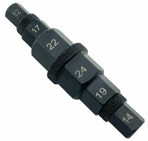 HEXAGON AXLE SPINDLE DRIVER REMOVAL TOOL 12, 14, 17, 19, 22, 24mm. 3/8″ DRIVE