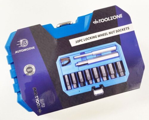 LOCKING WHEEL NUT SOCKET SET 10pc SLIM DESIGN – TOOLZONE KDPAU386