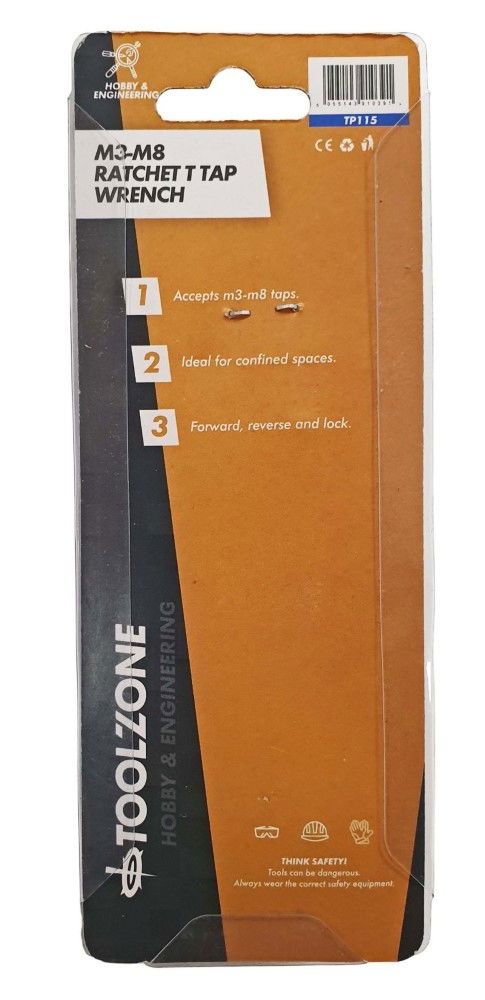 RATCHET T TAP WRENCH M3-M8 - TOOLZONE KDPTP115 - Image 4