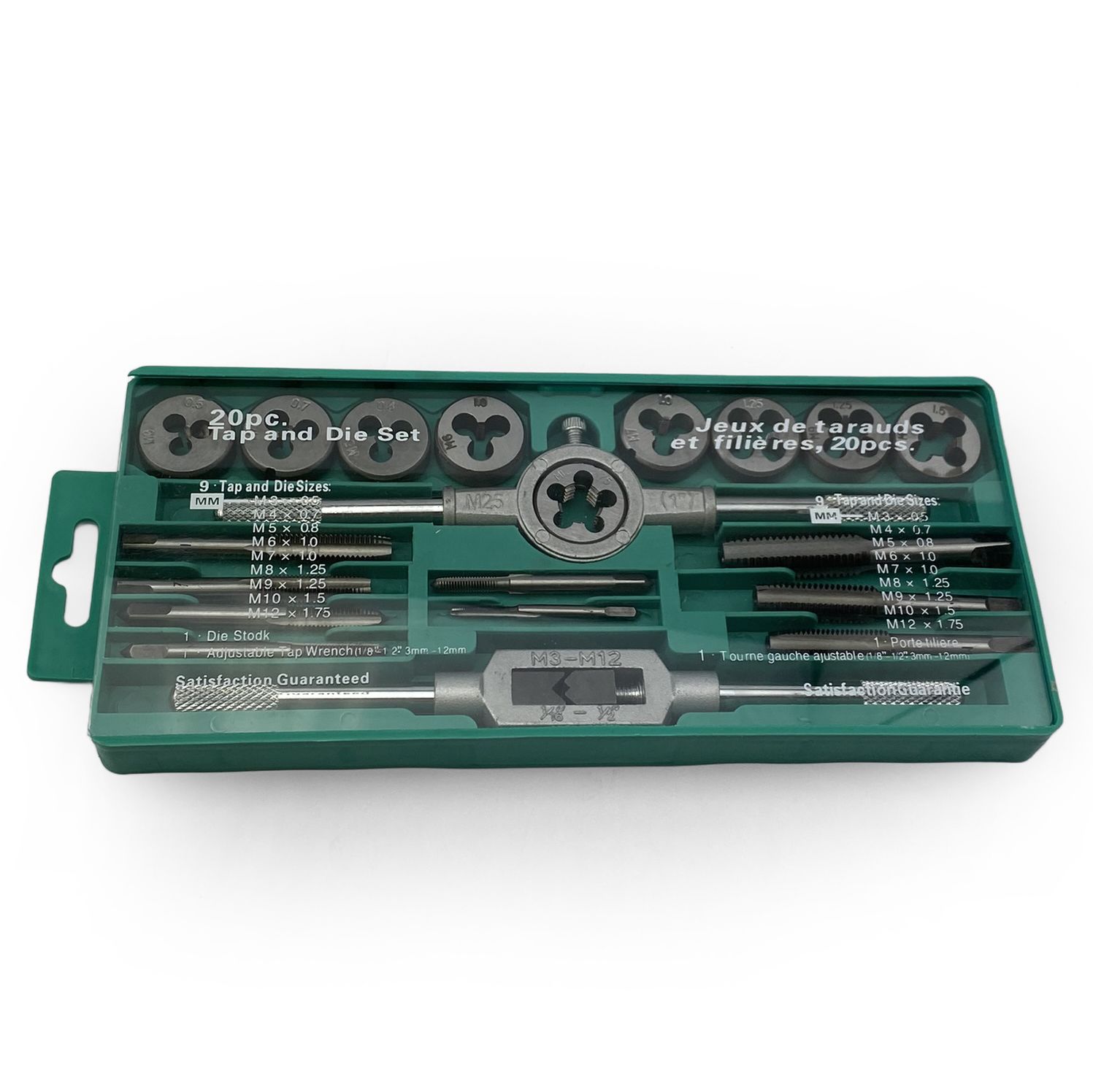 TAP AND DIE SET 20 PIECE CARBON STEEL METRIC M3-M12 - TOOLZONE KDPTP101 - Image 3