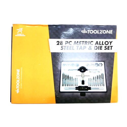 TAP AND DIE SET METRIC 28 PIECE ALLOY STEEL WITH WRENCHES – TOOLZONE KDPTP099