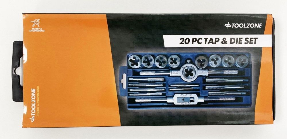 TAP AND DIE SET 20 PIECE CARBON STEEL METRIC M3-M12 - TOOLZONE KDPTP101 - Image 6