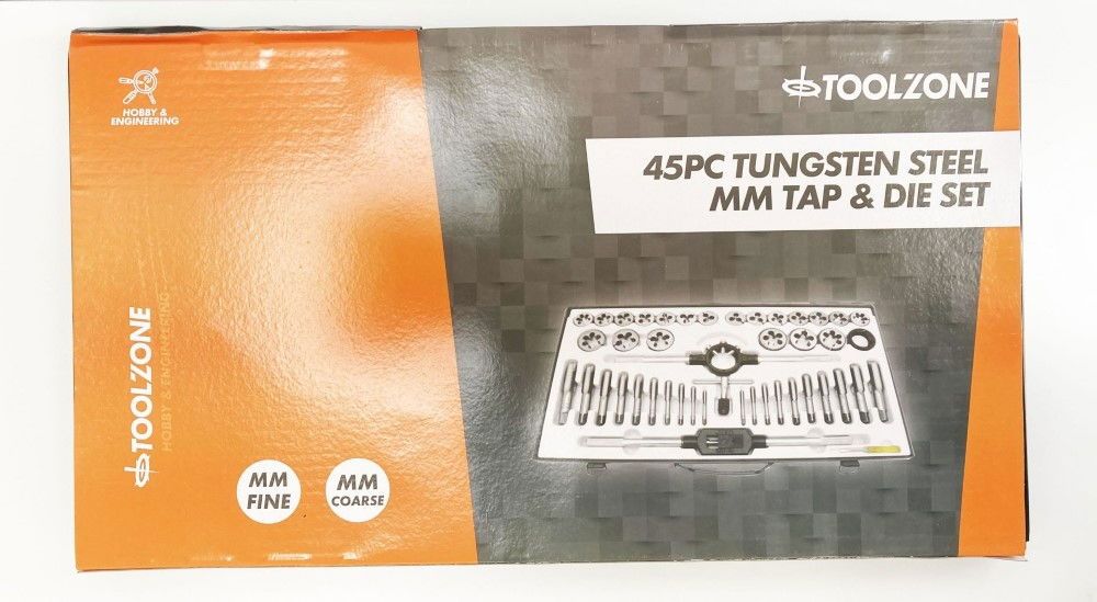 TAP AND DIE SET METRIC 45 PIECE LARGE TUNGSTEN ALLOY STEEL - TOOLZONE KDPTP106 - Image 5