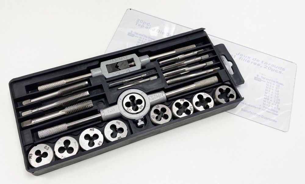 TAP AND DIE SET 20 PIECE CARBON STEEL METRIC M3-M12 - TOOLZONE KDPTP101 - Image 7