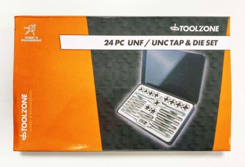 TAP AND DIE SET UNF/UNC 24 PIECE ALLOY STEEL WITH WRENCHES – TOOLZONE KDPTP103