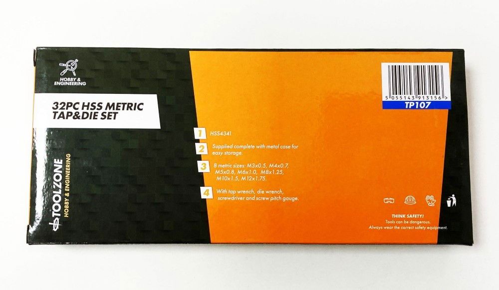 TAP AND DIE SET METRIC 32 PIECE HSS WITH WRENCHES - TOOLZONE KDPTP107 - Image 4