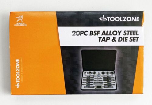 TAP AND DIE SET BSF 20 PIECE 3/16″-1/2″ TUNGSTEN ALLOY STEEL – TOOLZONE KDPTP098