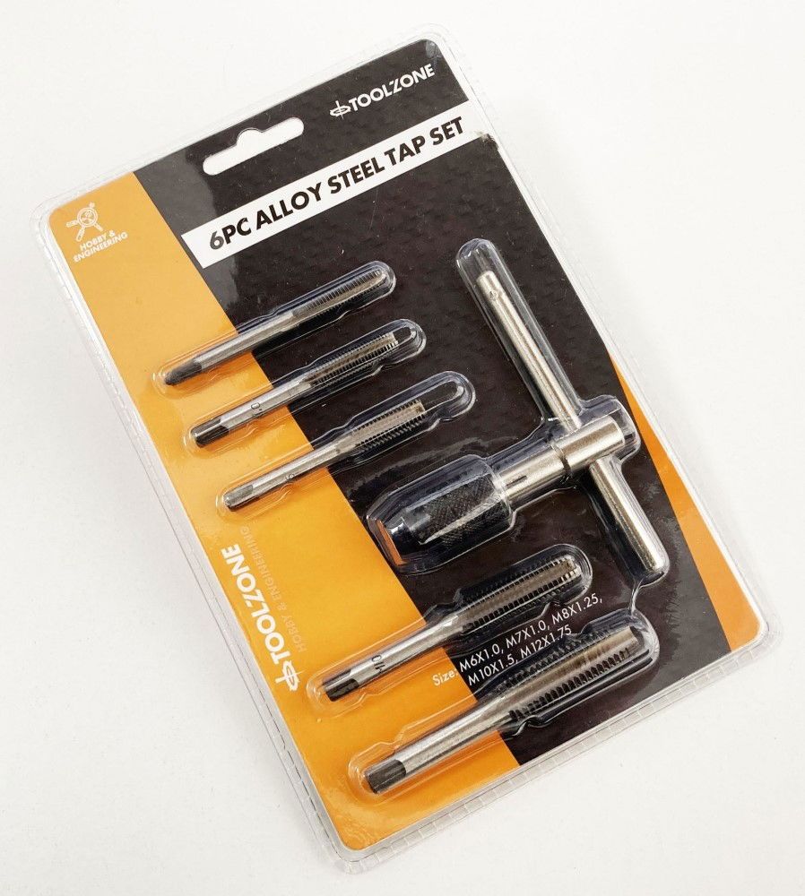 TAP WRENCH SET 6 PIECE WITH METRIC TAPS M6-M12 ALLOY STEEL - TOOLZONE KDPTP108 - Image 6