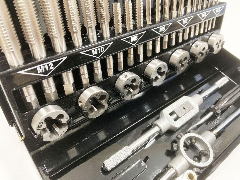 TAP AND DIE SET METRIC 32 PIECE HSS WITH WRENCHES - TOOLZONE KDPTP107 - Image 8