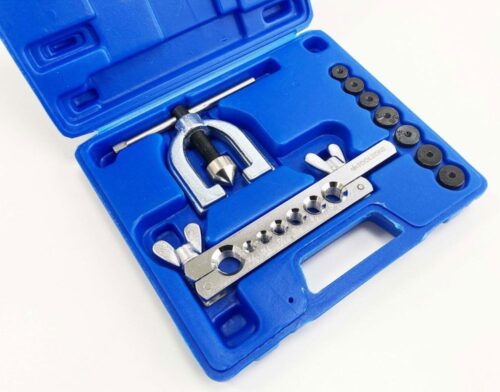 BRAKE PIPE FLARING TOOL KIT 9pc WITH 7 DIES 3/16″ TO 5/8″ – TOOLZONE KDPAU383