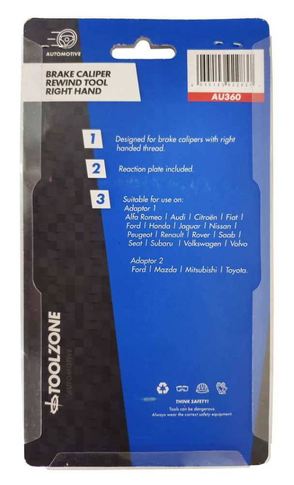 BRAKE CALIPER REWIND TOOL RIGHT HAND - TOOLZONE KDPAU360 - Image 3