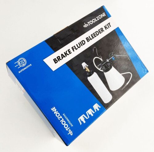 BRAKE FLUID BLEEDER KIT PNEUMATIC 750ml 70-120 psi 2m TUBE – TOOLZONE KDPAU032