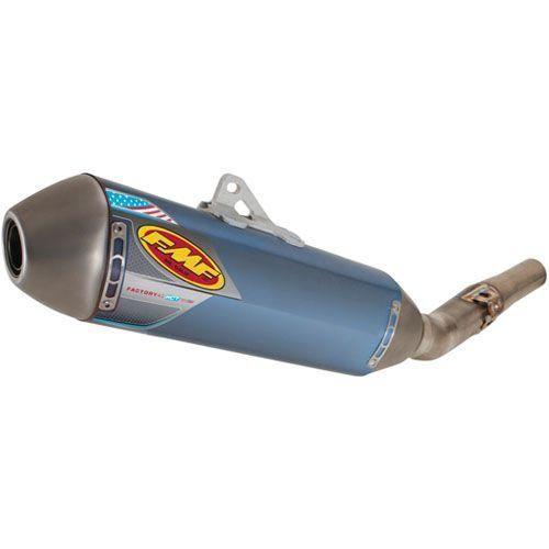 END OF LINE 12-15 KX450F F4.1RCT TI AN BLU, FMF 042285 FACTORY SILENCER