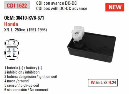 ELECTRICAL CDI IGNITION XR250 DZE 1622, IHA6050, 30410-KV6-671 - Image 7