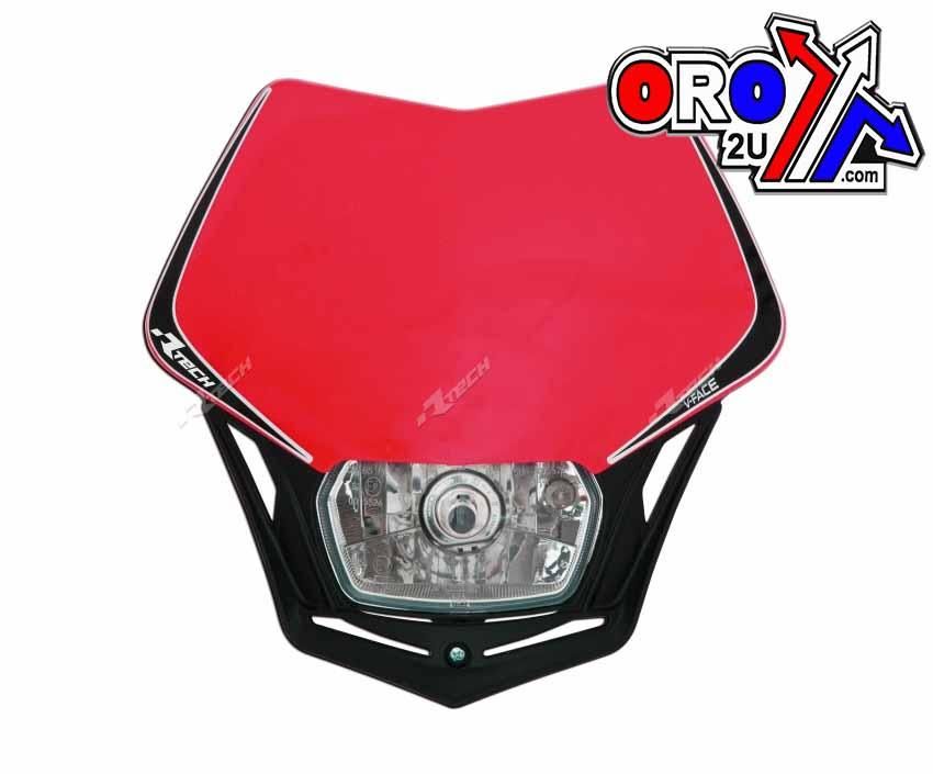 V-FACE HEADLIGHT HQ RD/BK, RTECH R-MASKRQNR008
