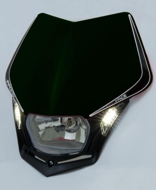 V-FACE LED HEADLIGHT, RTECH R-MASKNR00009, BLACK/BLACK