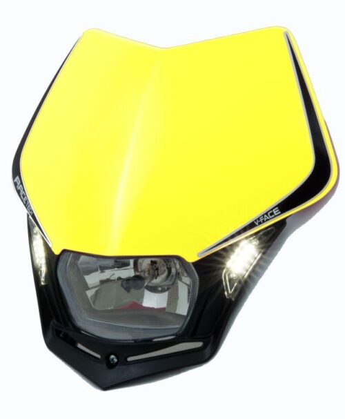 V-FACE LED HEADLIGHT, RTECH R-MASKGINR009, YELLOW/BLACK