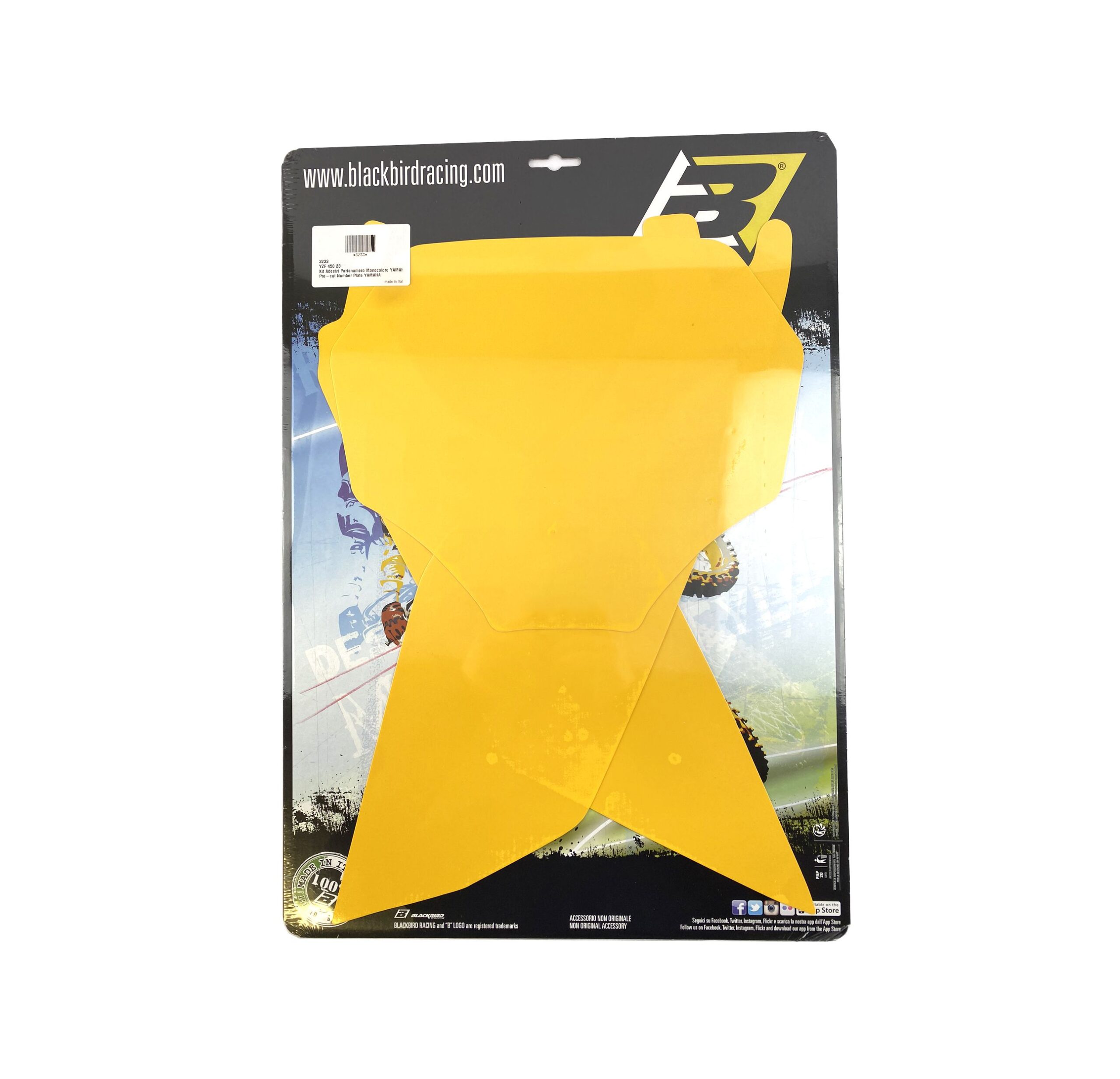 YZ450F 2023 YAMAHA PRE CUT, BLACKBIRD 3233/40 YELLOW, NUMBER BOARD BACKGROUNDS